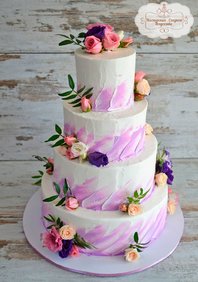  «Кремовый торт с живыми цветами» (М131833)