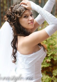 Cвадебная прическа Б15126 с собранными волосами