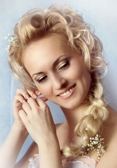 Прическа на свадьбу Т15010 - Стилист-визажист Татьяна Земледельцева