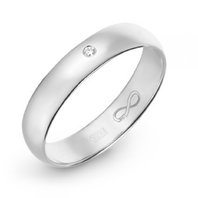 Обручальное кольцо R01-WED-00028-М8282 из белого золота, гладкое
