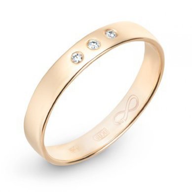 Обручальное кольцо R01-WED-00003-М8265 - Ювелирный бренд Московский ювелирный завод в Воронеже...