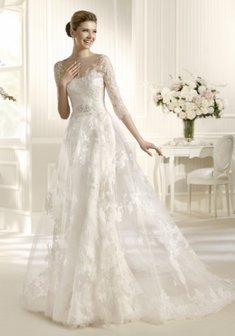 Свадебное платье MARZO-S31796. А-силуэт, длинное без шлейфа.