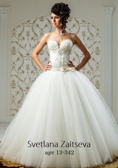 Свадебное платье 13-342-S32210. С пышной юбкой, длинное без шлейфа.