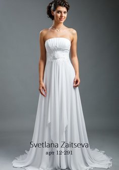 Свадебное платье 12-291-S32551. В греческом стиле, длинное со шлейфом.