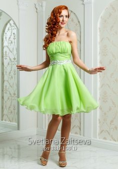 Вечернее платье 13В-153-S32574. С пышной юбкой, короткое без шлейфа.