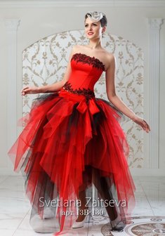 Вечернее платье 13В-130-S32583. С пышной юбкой, длинное без шлейфа.