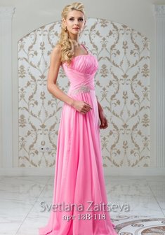 Вечернее платье 13В-118-S32589. С прямой юбкой, длинное без шлейфа.