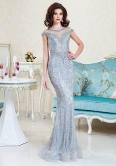 Вечернее платье 22в-90-S65820. Силуэт Русалка (Рыбка), длинное без шлейфа.